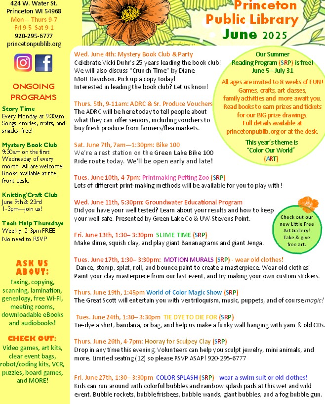 june calendar flyer