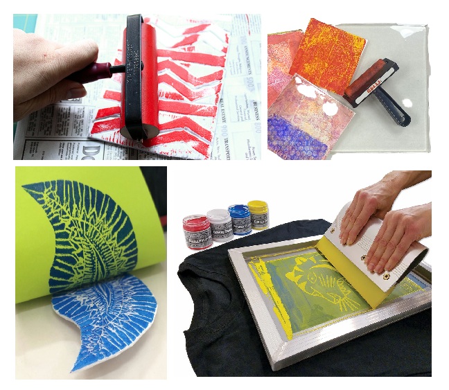 different kinds of printmaking tools