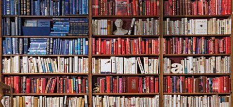 USA flag made out of books