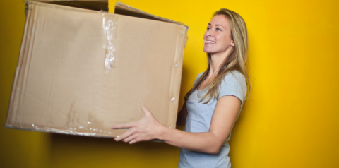 Women lifting box